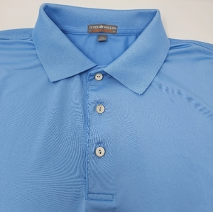 Peter Millar Summer Comfort Men's Light‎ Blue Short Sleeve Golf Polo XL